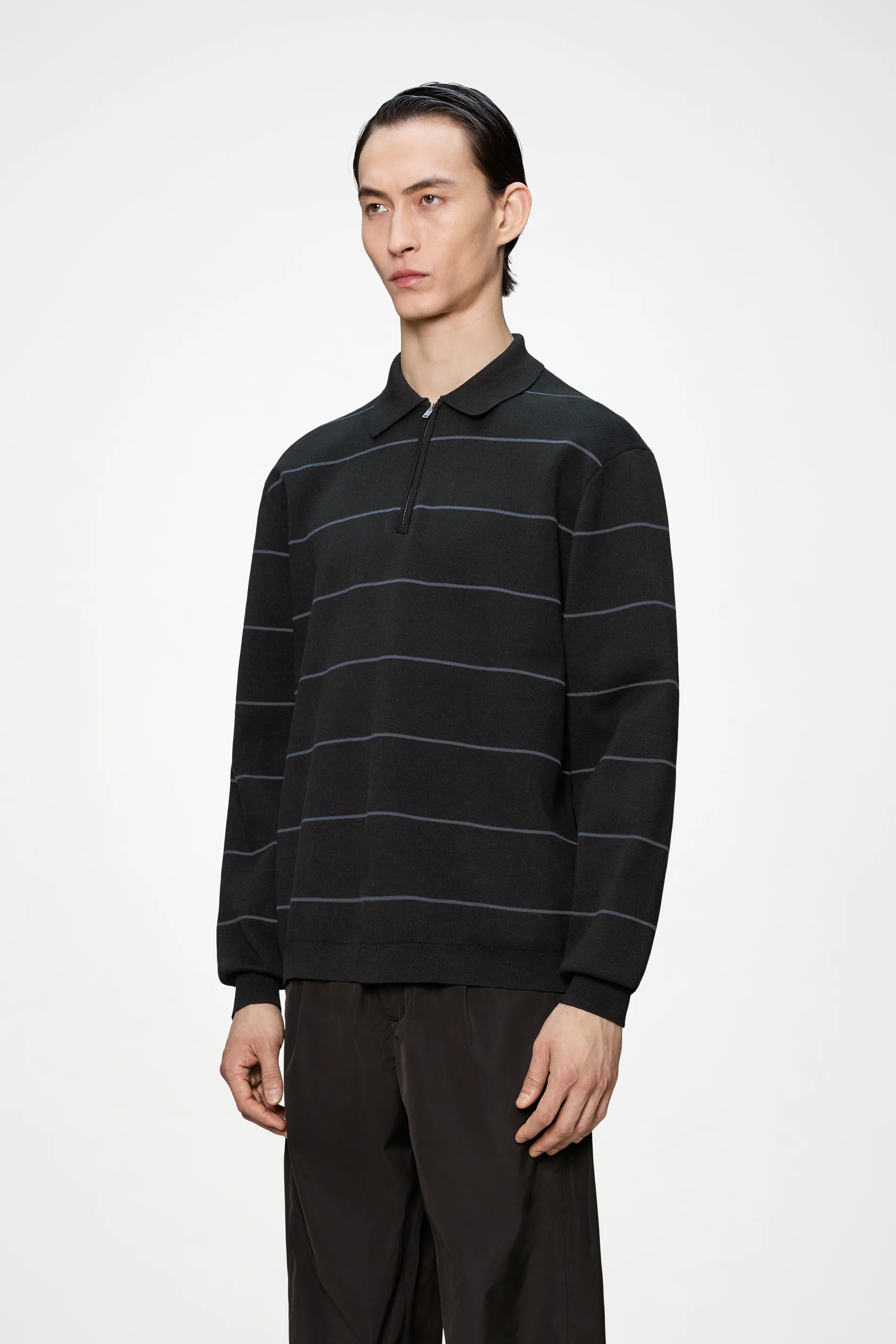 Striped Knit Long Sleeve Polo - Image 15