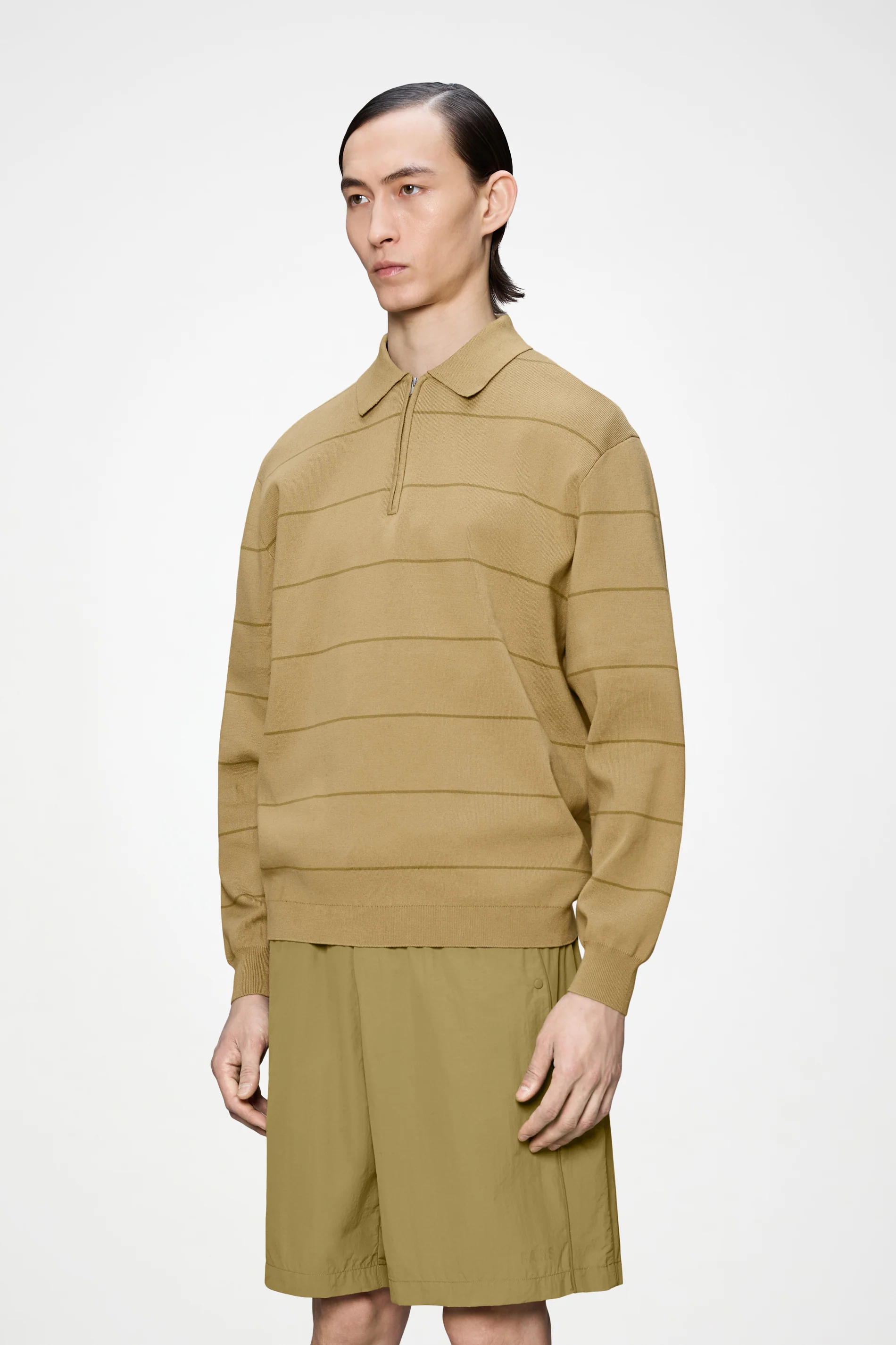 Striped Knit Long Sleeve Polo - Image 9