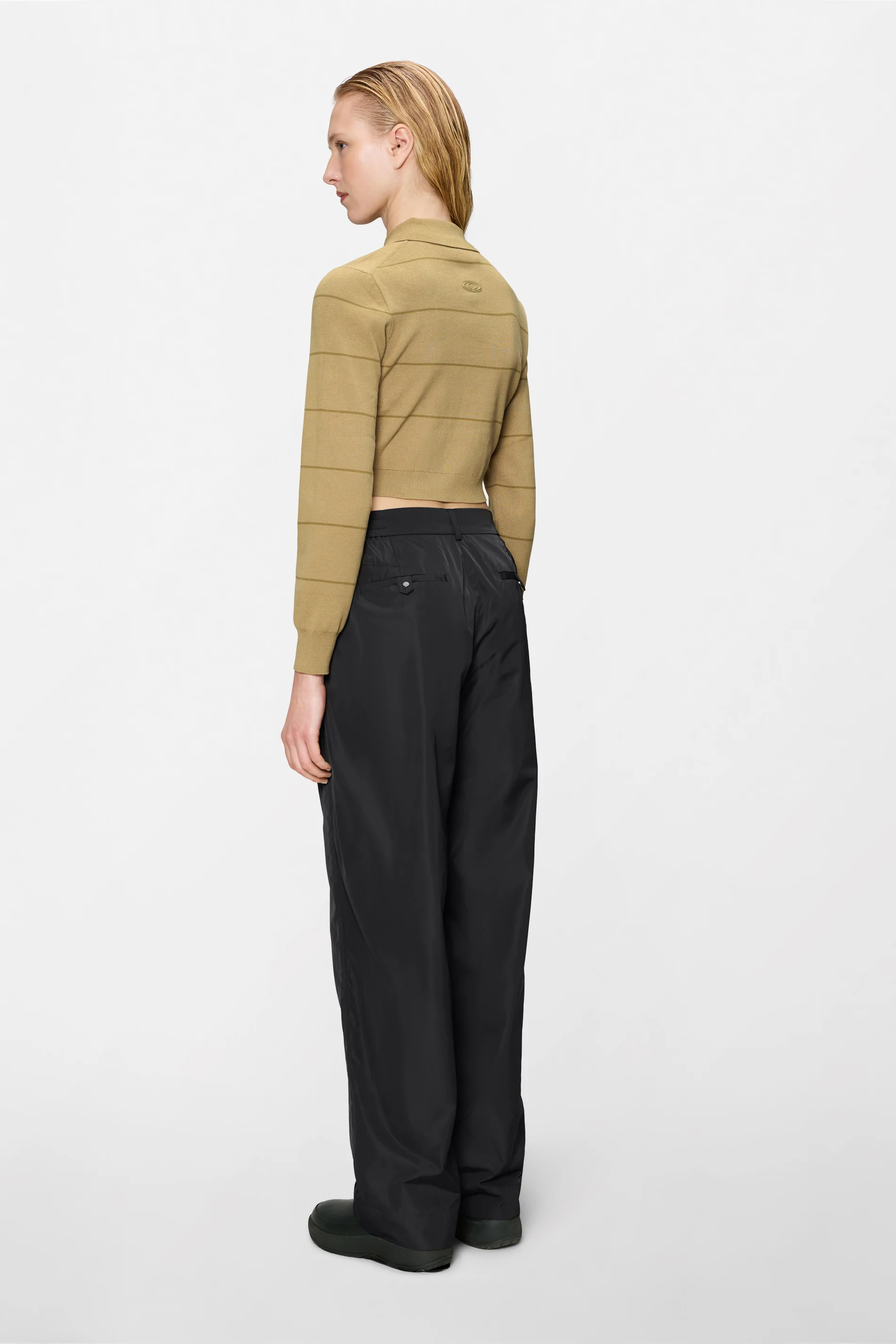 Striped Knit W Long Sleeve Polo - Image 8